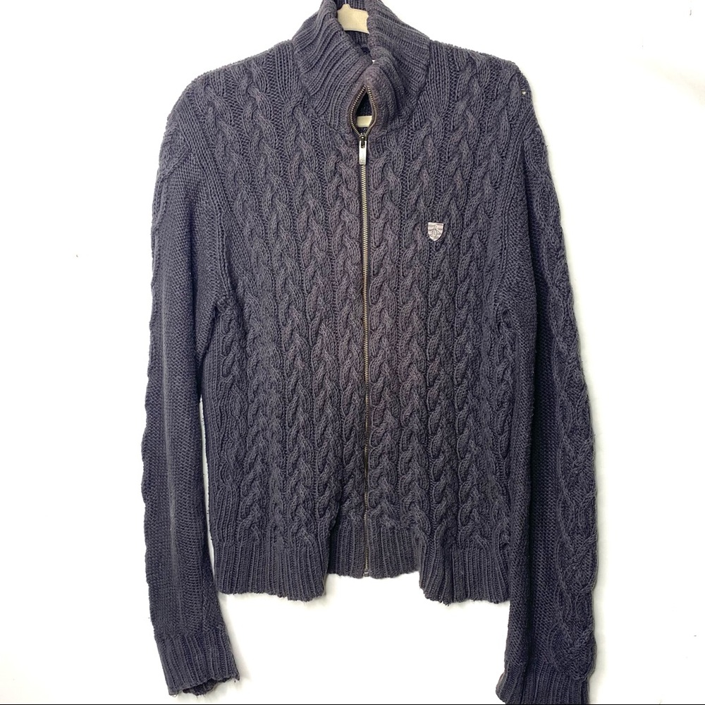 Penguin Full Zip Cardigan Sweater L